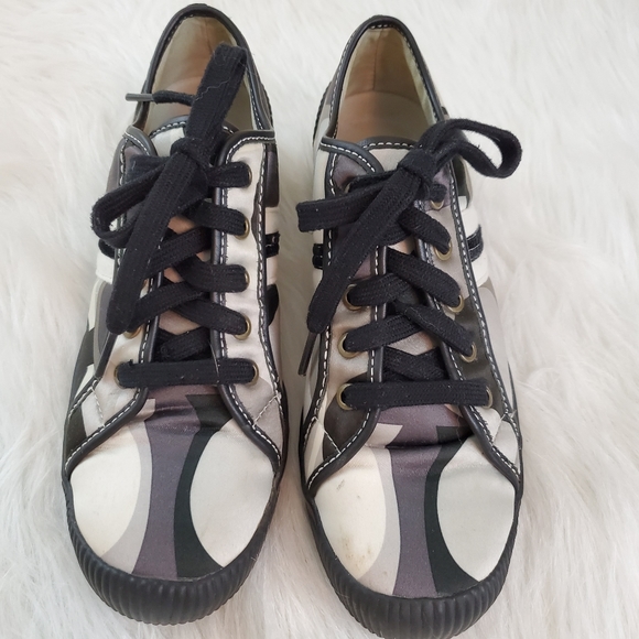 **Coach Nia Sz 6.5 Sateen Wedge Sneakers - Picture 7 of 9